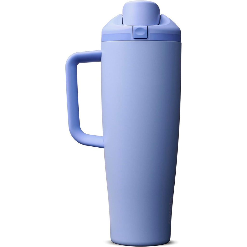 Owala FreeSip Tumbler Isolierte Edelstahl-Trinkflasche mit integriertem Strohhalm und seitlichem Griff, für Reisen, Arbeit, Schule und Sport, 40oz, BPA-frei, auslaufsicher, Angel Food Cake