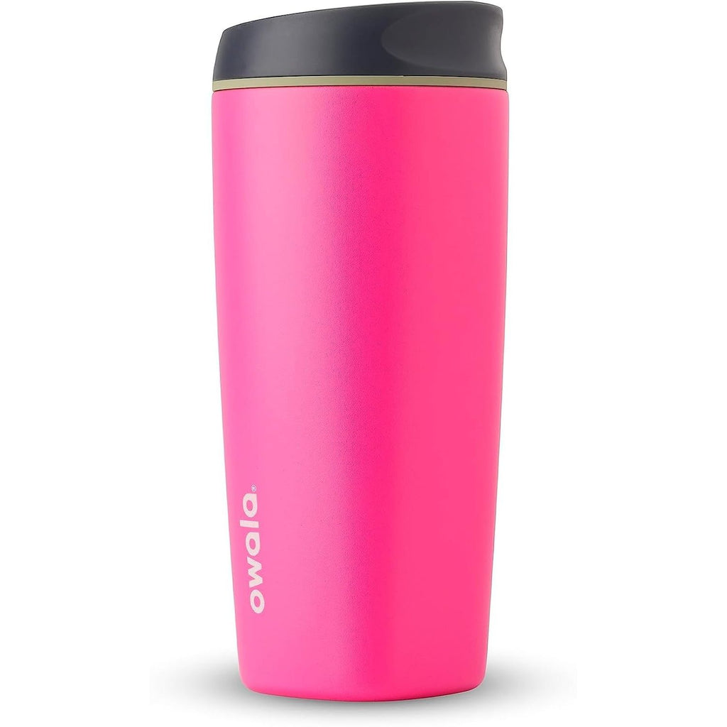 Owala SmoothSip Isolierter Edelstahl-Kaffeebecher, wiederverwendbarer Eiskaffeebecher, Heißkaffee-Reisebecher, BPA-frei, 590 ml, Pink (Watermelon Breeze)
