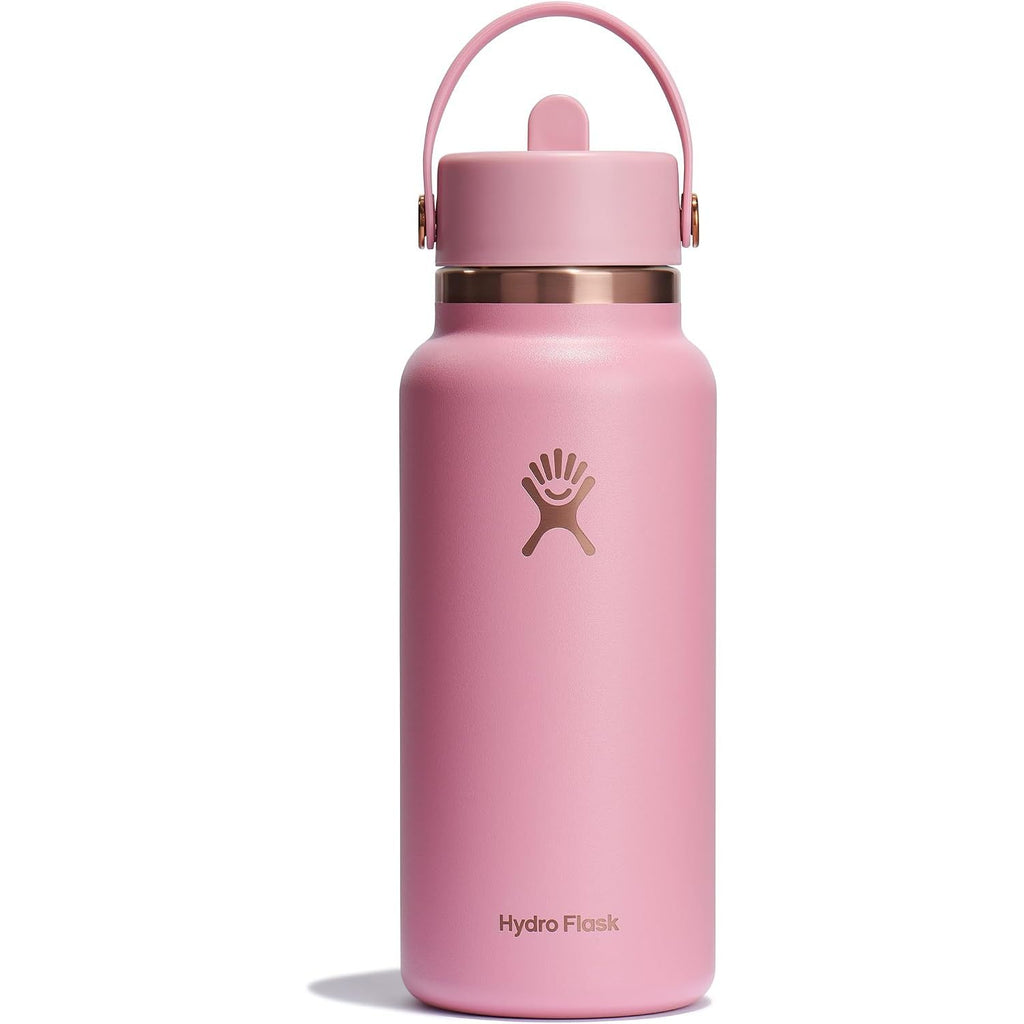 Hydro Flask Trinkflasche - Isolierter Edelstahl - Breiter Strohhalmdeckel, auslaufsicher, tropffrei in 32 Oz Fossil Brown