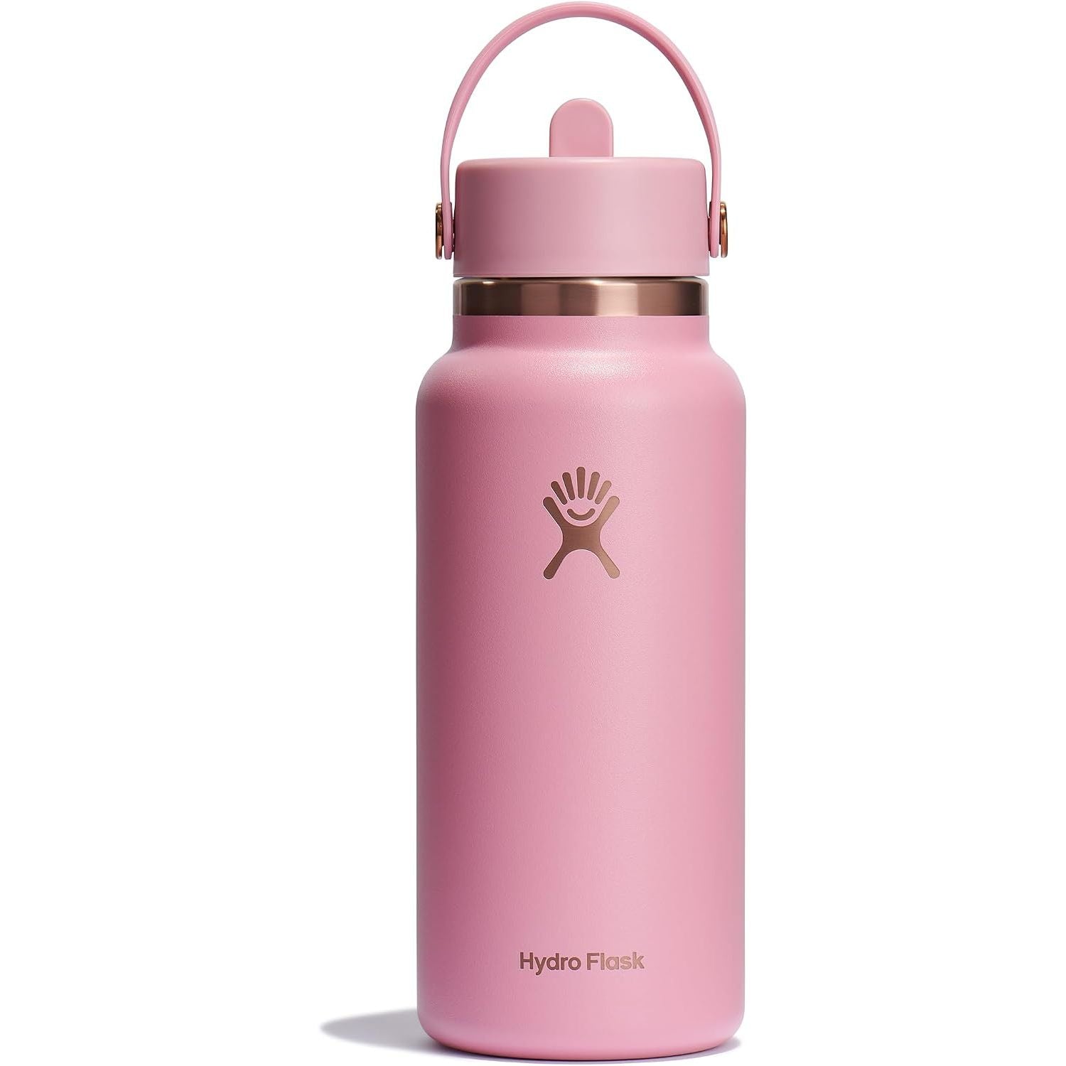 Hydro Flask Trinkflasche - Isolierter Edelstahl - Breiter Strohhalmdeckel, auslaufsicher, tropffrei in 32 Oz Fossil Brown