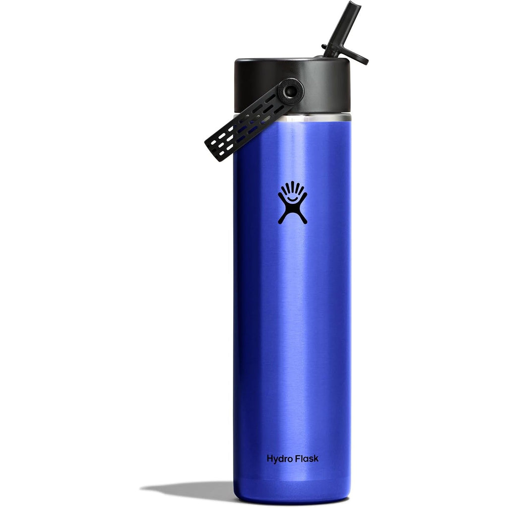 Hydro Flask 24 Oz Lightweight Wide Straw Lid - Isolierte Edelstahl-Wasserflasche - Wandern, Pendeln Granatrot