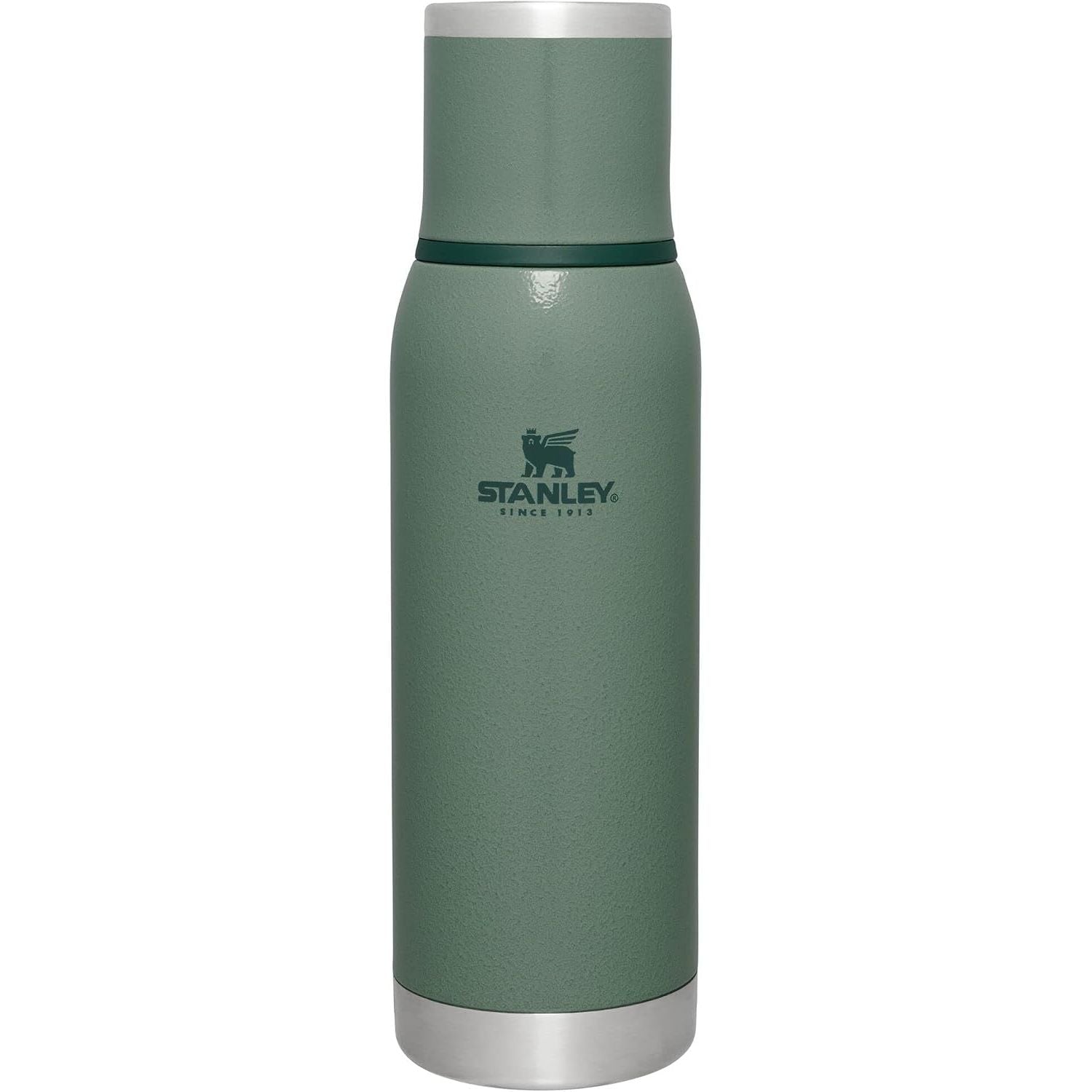 Stanley Adventure-To-Go Vakuumflasche 1,1 l | Weithals mit auslaufsicherem Tassendeckel | Hält Getränke heiß oder kalt | Kompakt für Reisen | Isolierte Edelstahl-Thermflasche | BPA-frei | Spring Green