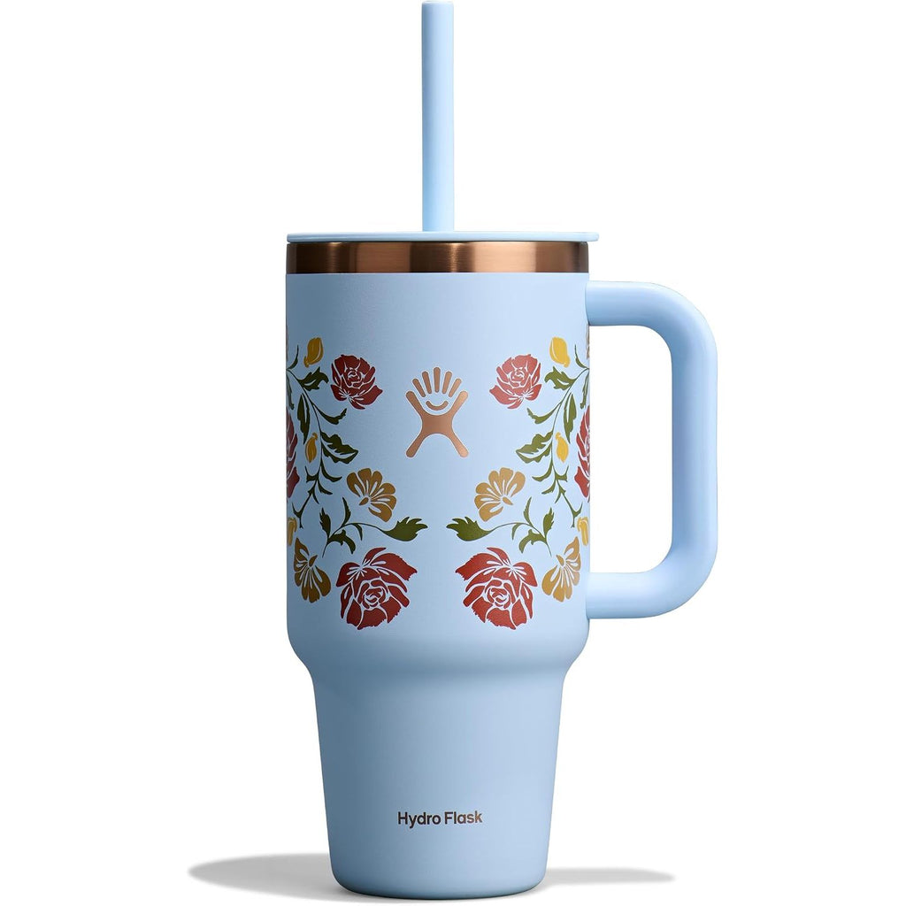 Hydro Flask Travel Tumbler mit Griff, Deckel und Trinkhalm – Isolierter Edelstahl, 40 Oz Trillium