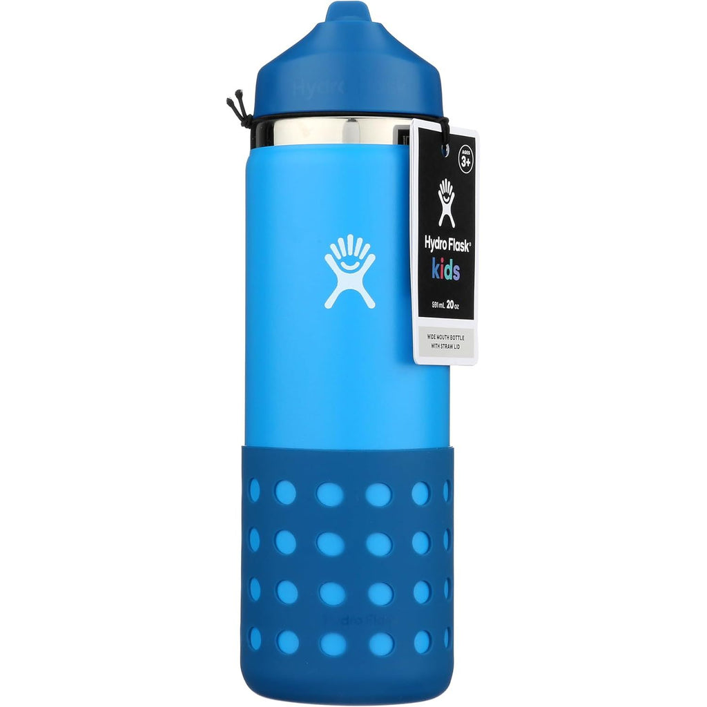 Hydro Flask Kinder-Trinkflasche für die Schule - Edelstahl und isoliert mit Strohhalmverschluss - 355 ml in Seaspray Blue