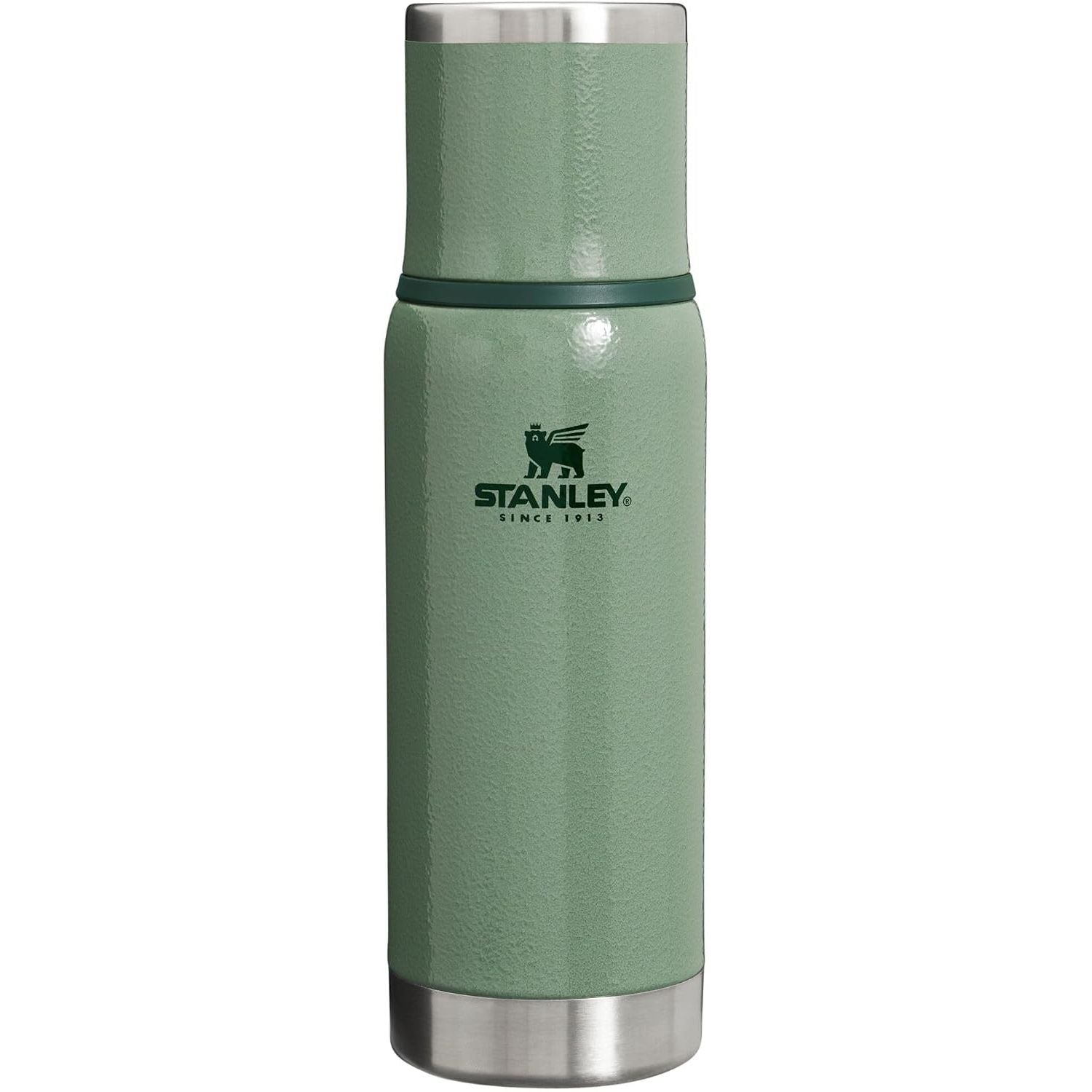 Stanley Adventure-To-Go Vakuumflasche 1,1 l | Weithals mit auslaufsicherem Tassendeckel | Hält Getränke heiß oder kalt | Kompakt für Reisen | Isolierte Edelstahl-Thermflasche | BPA-frei | Spring Green