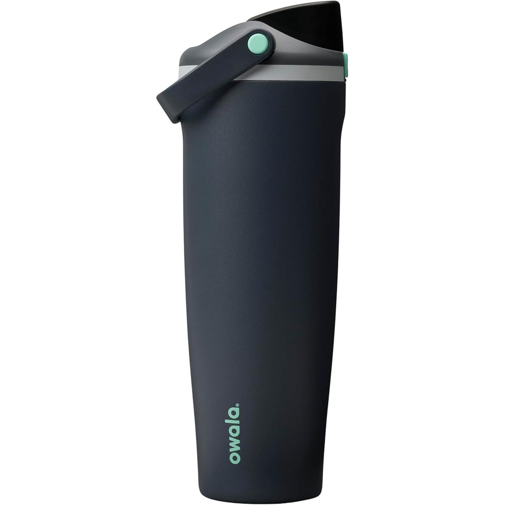 Owala FreeSip Sway Isolierte Edelstahl-Trinkflasche mit Zwei-Wege-Ausguss, integriertem Strohhalm und Eimergriff, für Reisen, Schule und Sport, 1,2 l, BPA-frei, auslaufsicher, Foggy Tide