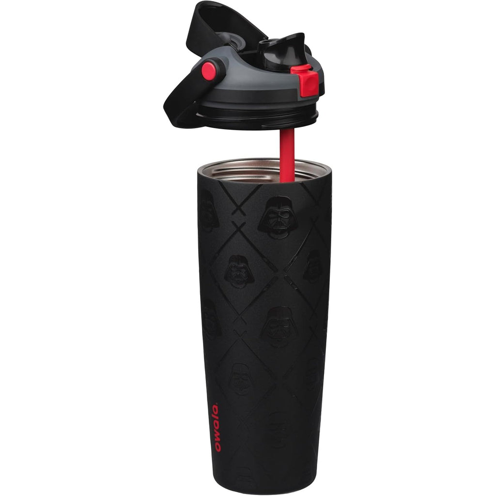 Owala Star Wars FreeSip Sway Isolierte Edelstahl-Trinkflasche mit Zwei-Wege-Ausguss, integriertem Strohhalm und Tragegriff, ideal für Reisen, Schule und Sport, 887 ml, BPA-frei, auslaufsicher, Darth Vader