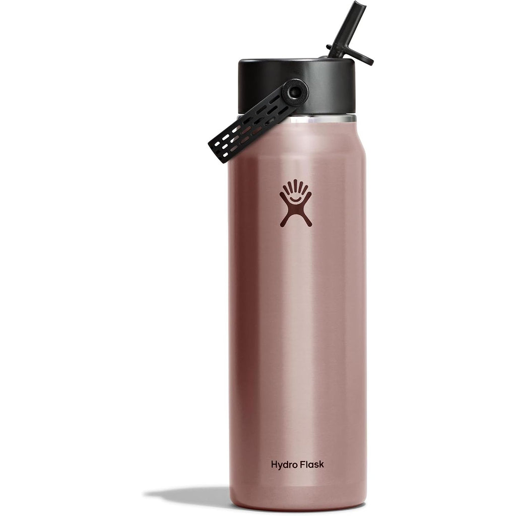 Hydro Flask 24 Oz Lightweight Wide Straw Lid - Isolierte Edelstahl-Wasserflasche - Wandern, Pendeln Granatrot