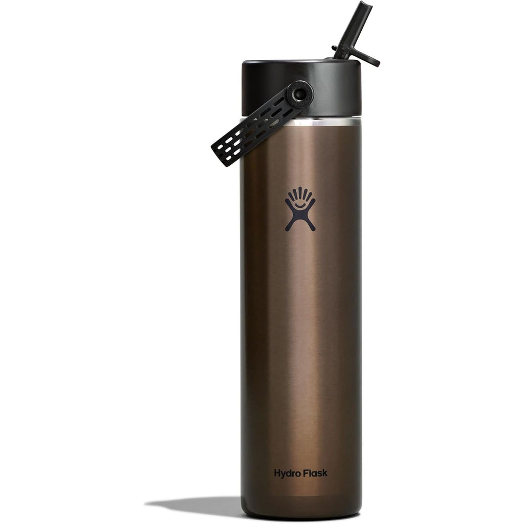 Hydro Flask 24 Oz Lightweight Wide Straw Lid - Isolierte Edelstahl-Wasserflasche - Wandern, Pendeln Granatrot