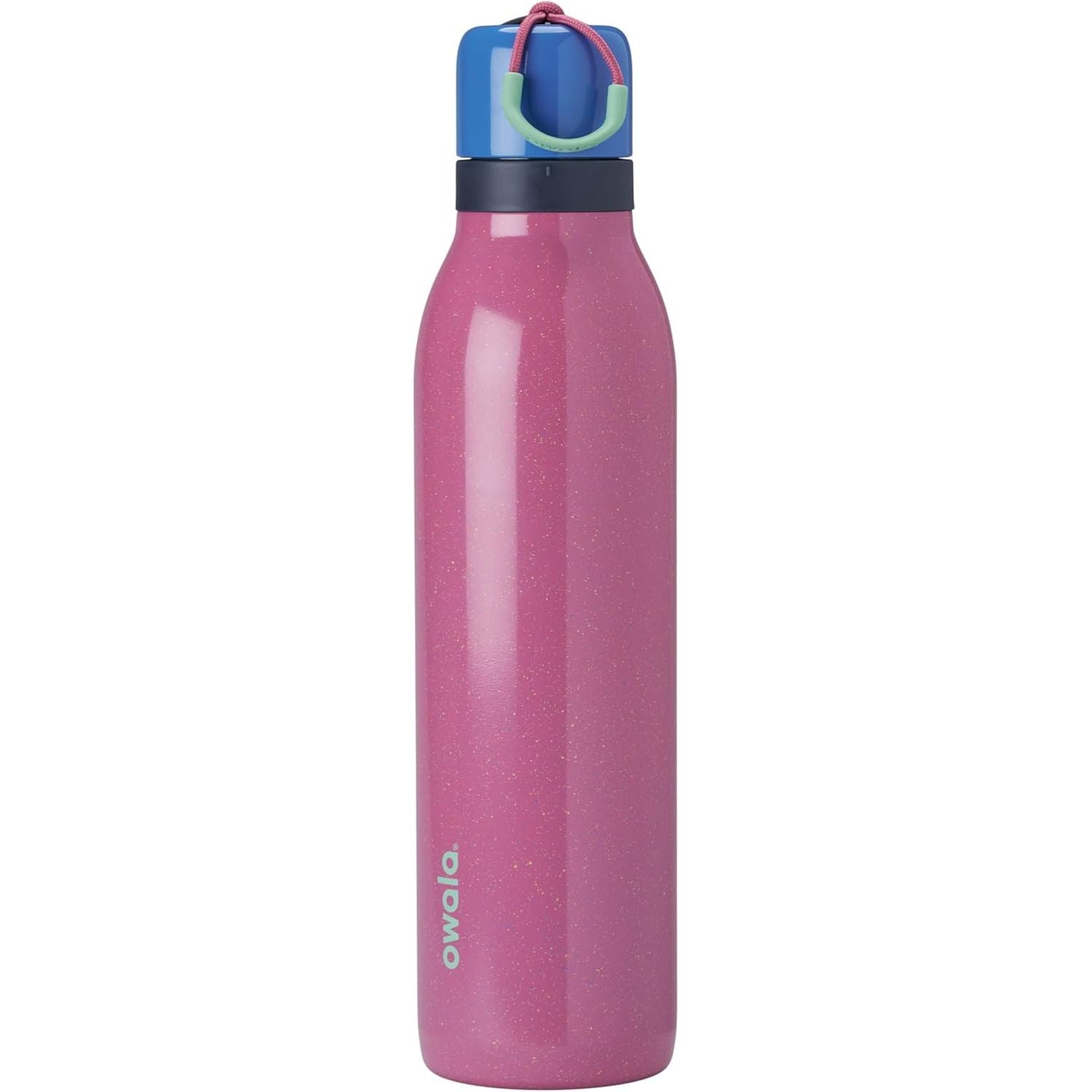 Owala FreeSip Twist Isolierte Edelstahl-Trinkflasche mit Strohhalm für Sport und Reisen, BPA-frei, 710 ml, Blau/Grau (Foggy Tide)