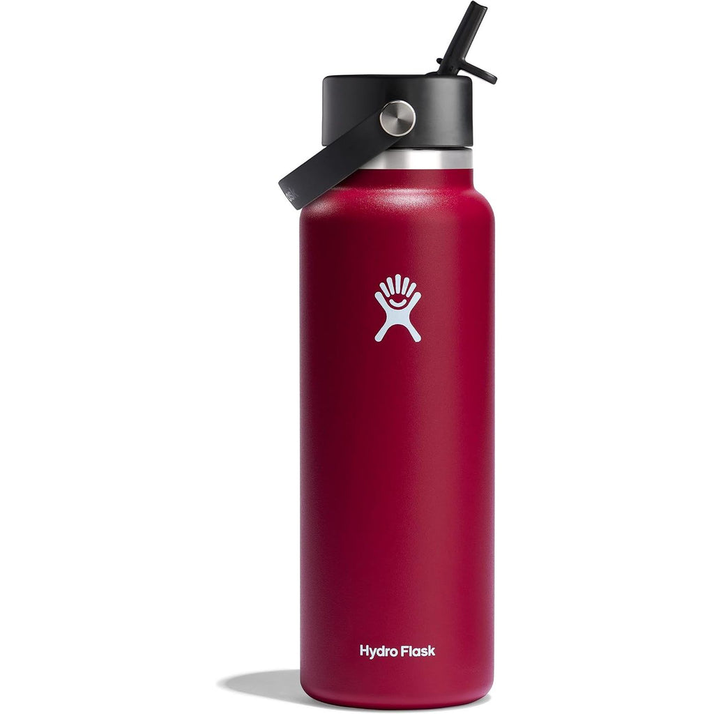 Hydro Flask Trinkflasche - Isolierter Edelstahl - Breiter Strohhalmdeckel, auslaufsicher, tropffrei in 32 Oz Fossil Brown