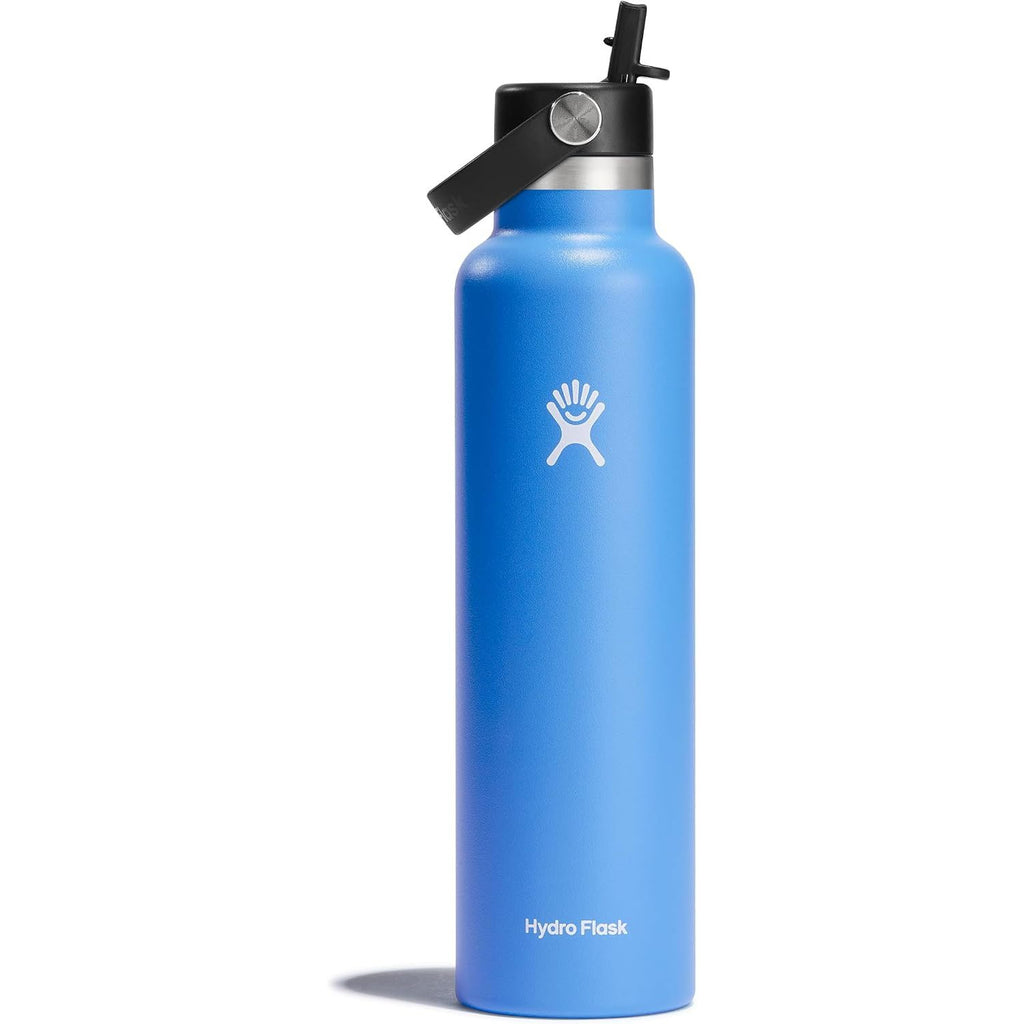 Hydro Flask Wasserflasche – isolierter Edelstahl – Strohhalmverschluss, auslaufsicher, tropfsicher in 24 Oz Capri Blue