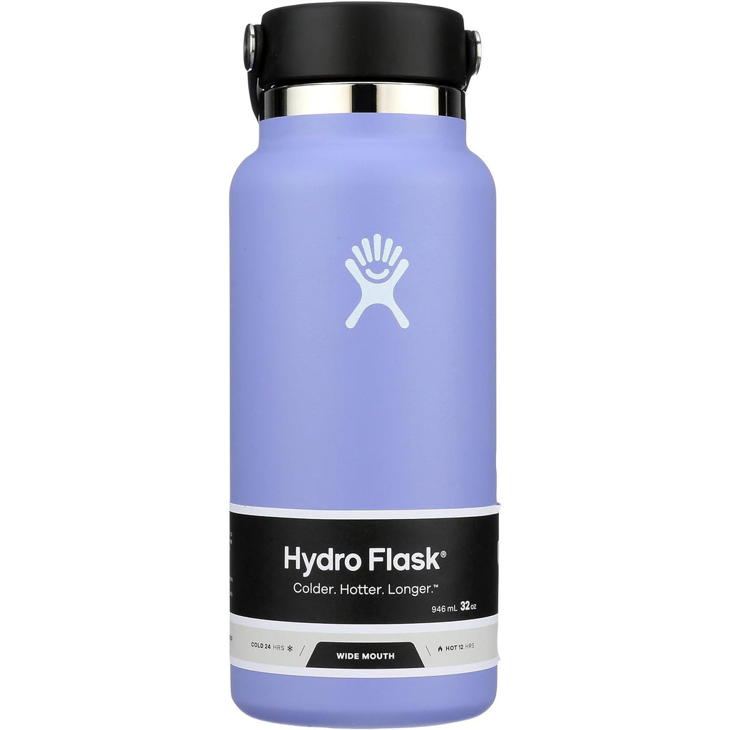 Hydro Flask Wasserflasche – isolierter Edelstahl – Weithals-Flex-Deckel, auslaufsicher, tropffrei und wiederbefüllbar, 590 ml Harbor Blue