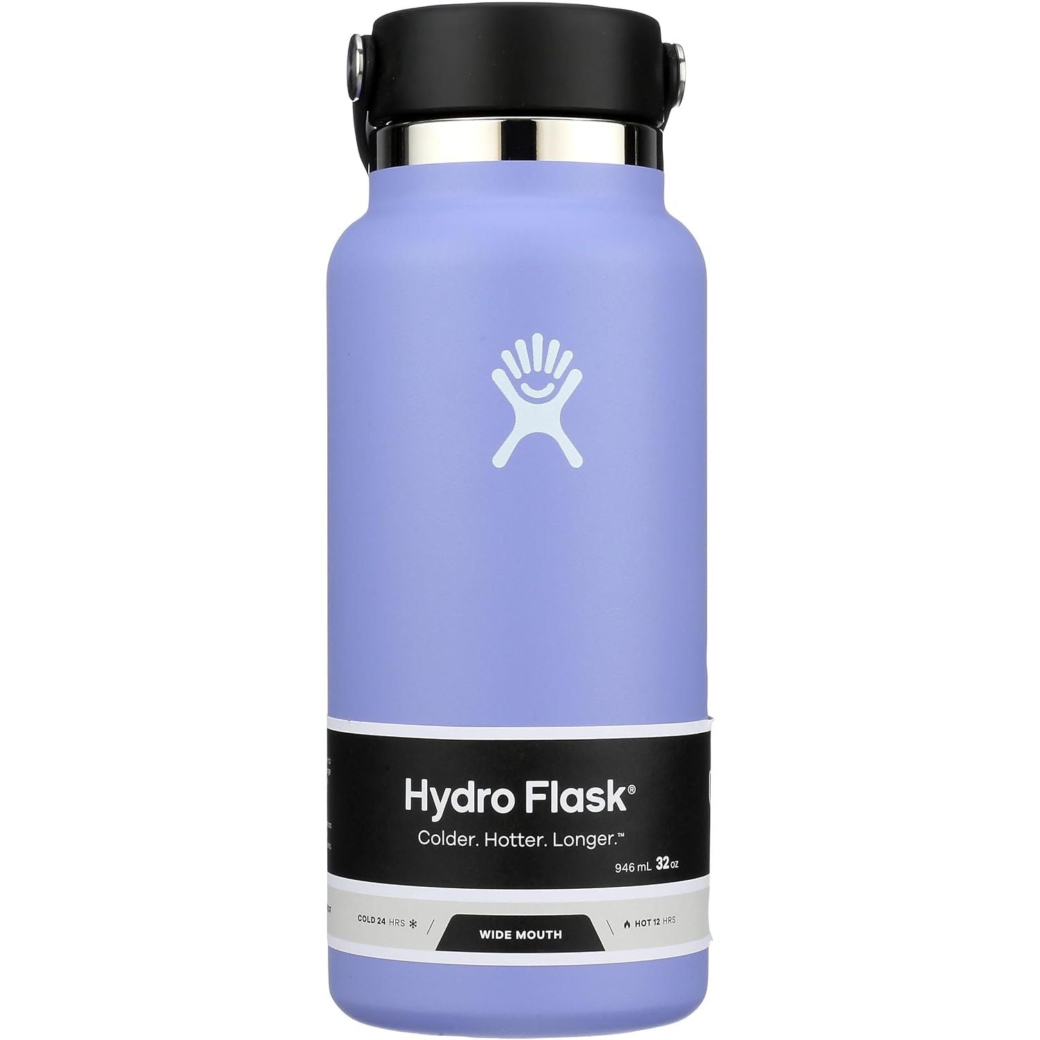 Hydro Flask Wasserflasche – isolierter Edelstahl – Weithals-Flex-Deckel, auslaufsicher, tropffrei und wiederbefüllbar, 590 ml Harbor Blue
