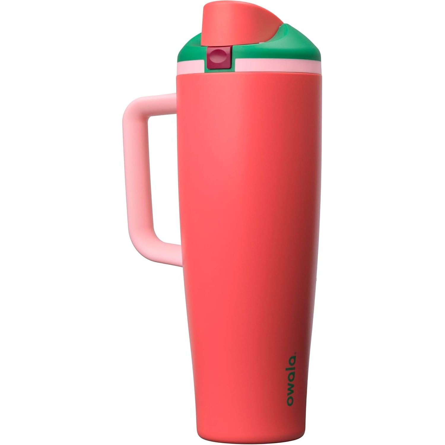 Owala FreeSip Tumbler Isolierte Edelstahl-Trinkflasche mit integriertem Strohhalm und seitlichem Griff, für Reisen, Arbeit, Schule und Sport, 40oz, BPA-frei, auslaufsicher, Angel Food Cake