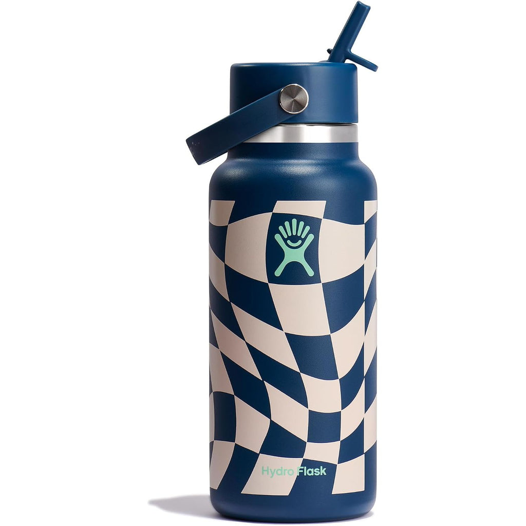 Hydro Flask Trinkflasche - Isolierter Edelstahl - Breiter Strohhalmdeckel, auslaufsicher, tropffrei in 32 Oz Fossil Brown