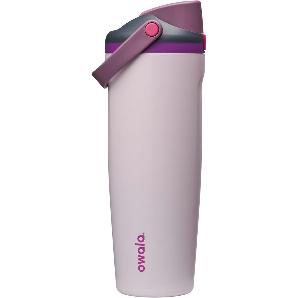Owala FreeSip Sway Isolierte Edelstahl-Trinkflasche mit Zwei-Wege-Ausguss, integriertem Strohhalm und Eimergriff, für Reisen, Schule und Sport, 1,2 l, BPA-frei, auslaufsicher, Foggy Tide