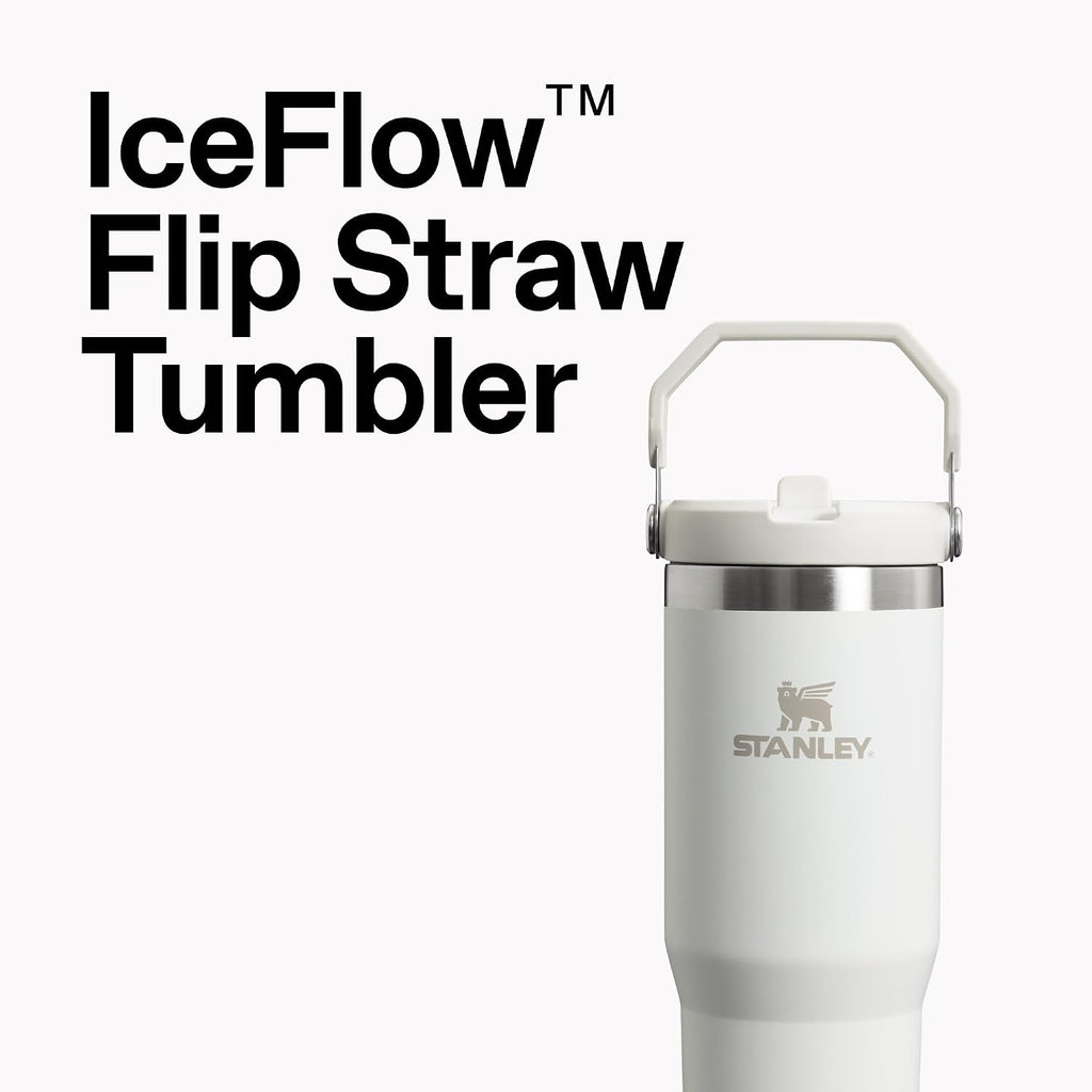 STANLEY IceFlow 2.0 Flip Straw Tumbler mit Griff 887 ml | Drehverschluss und Klappstrohhalm | Auslaufsichere Wasserflasche | Isolierter Edelstahl | BPA-frei | Rose Quarz 2.0