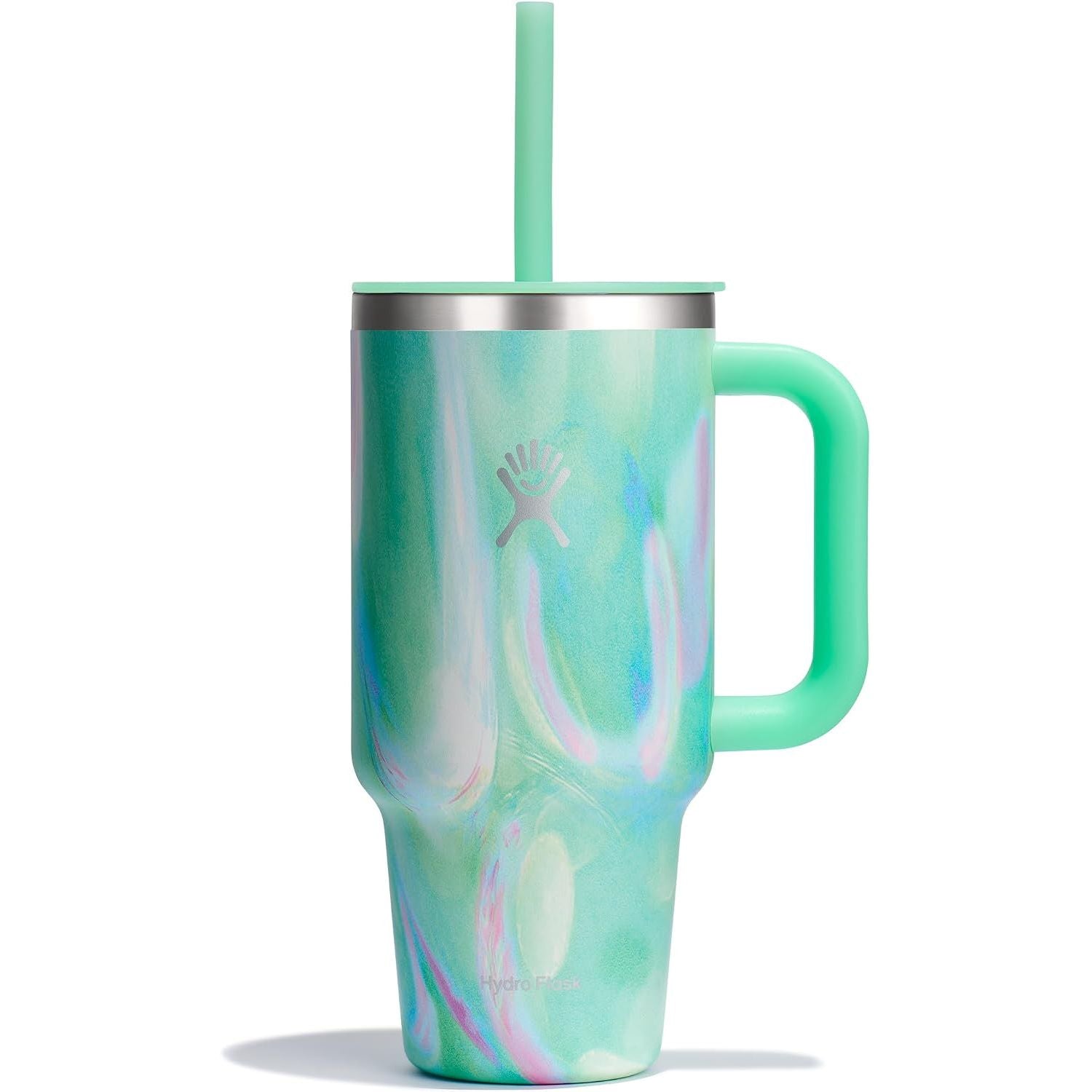 Hydro Flask Travel Tumbler mit Griff, Deckel und Trinkhalm – Isolierter Edelstahl, 40 Oz Trillium