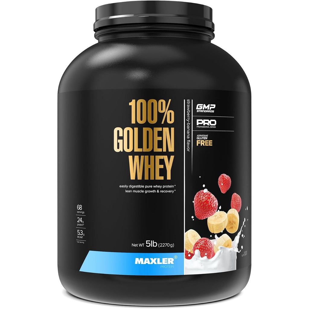 Maxler 100% Golden Whey Protein - 23g of Protein per Serving - Whey Protein Powder for Pre Post Workout - Fast-Absorbing Whey Concentrate, Isolate & Hydrolysate Blend - Cappuccino 5 lb