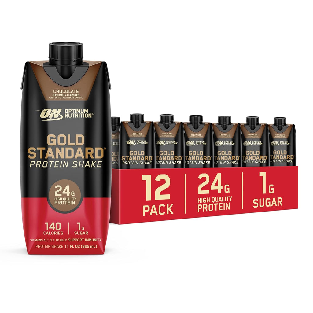 Optimum Nutrition Gold Standard Shake, 24g Protein, Ready to Drink-Protein, Strawberry, 11 Fl Oz, (Packaging May Vary) 1 Count (Pack of 24)