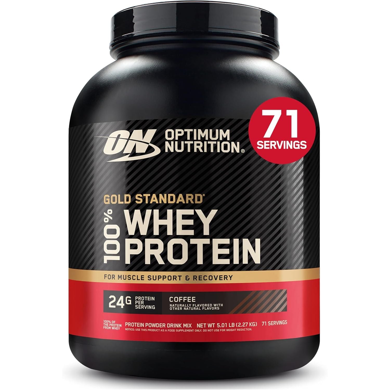 Optimum Nutrition Gold Standard 100% Whey Protein Powder, Vanilla Ice Cream, 2 Pound (Packaging May Vary) (Pack of 6)