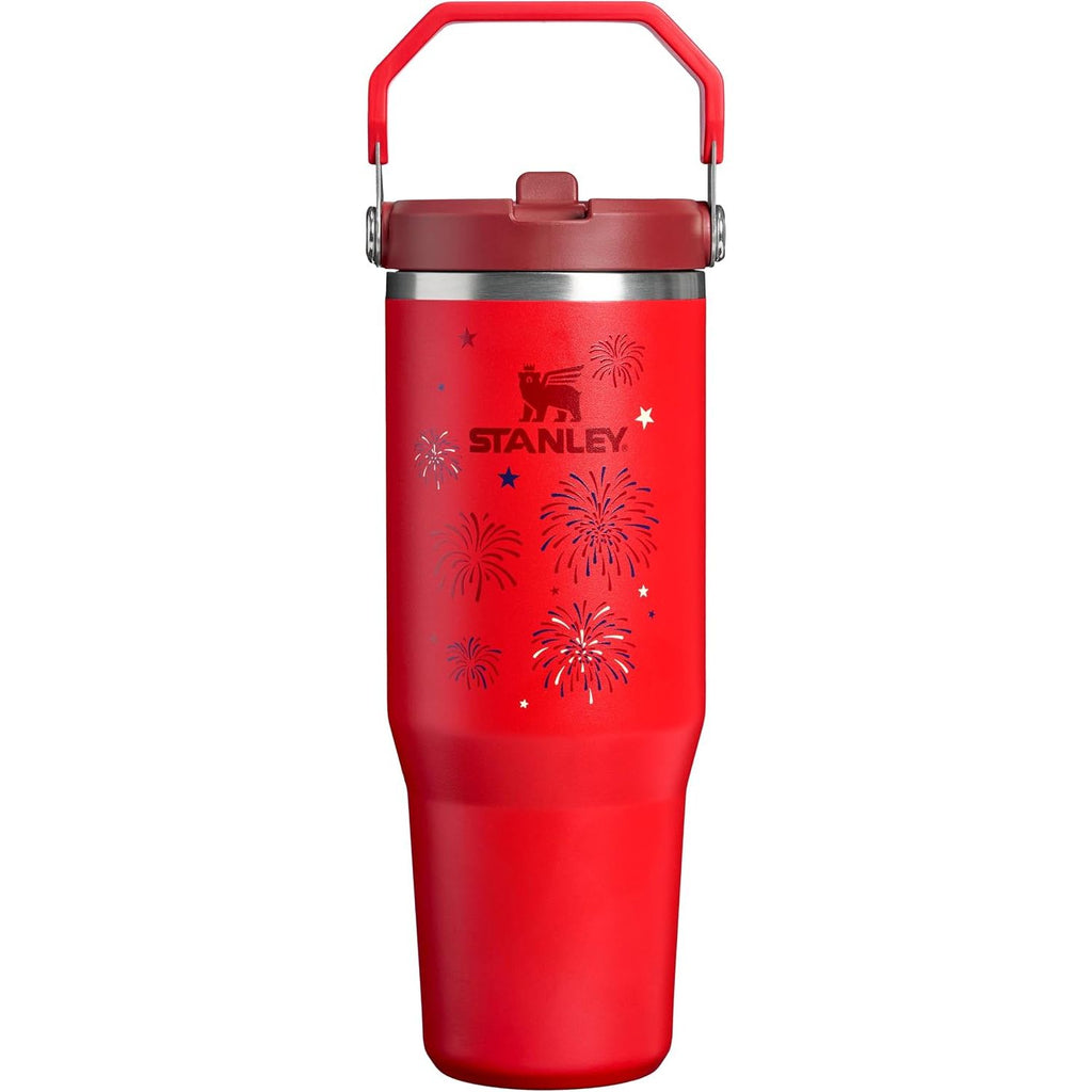 STANLEY IceFlow 2.0 Flip Straw Tumbler mit Griff 887 ml | Drehverschluss und Klappstrohhalm | Auslaufsichere Wasserflasche | Isolierter Edelstahl | BPA-frei | Rose Quarz 2.0