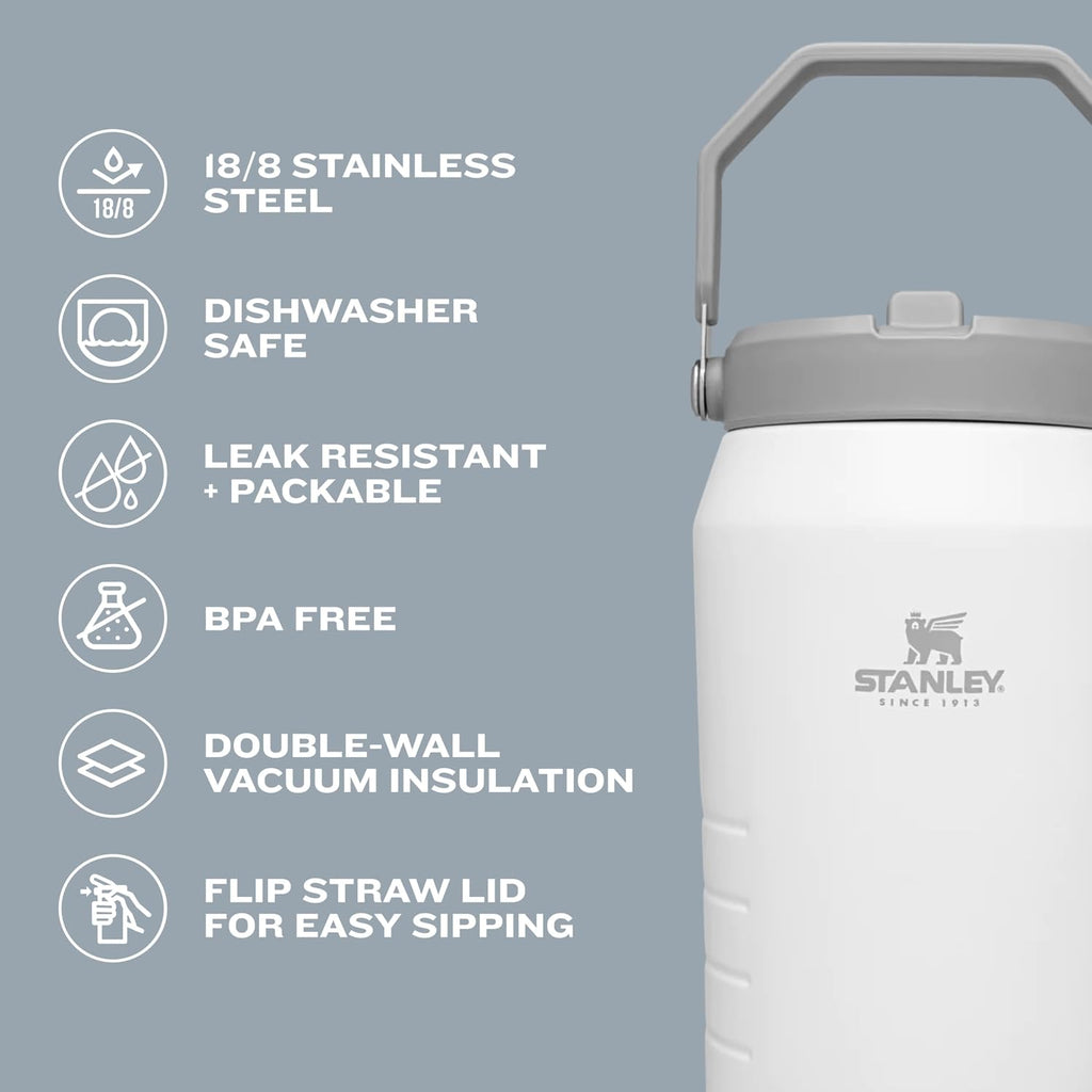 Stanley IceFlow Flip Straw Kanne mit Griff 1,2 Liter | Drehverschluss und hochklappbarer Strohhalm | Auslaufsicher für Reisen und Sport | Isolierter Edelstahl | BPA-frei | Rosenquarz
