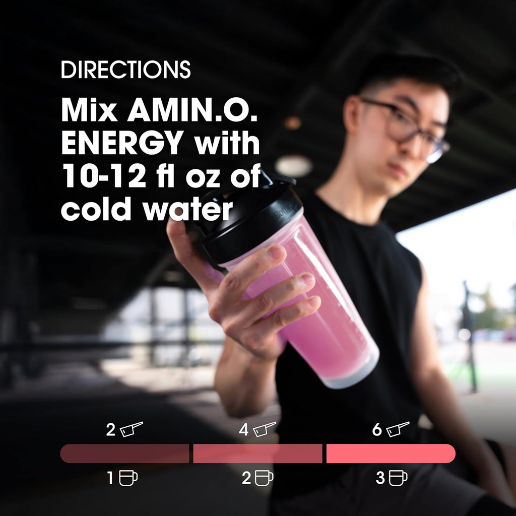 Optimum Nutrition Amino Energy Powder Plus Focus, with BCAA, Electrolytes, and Caffeine, Juicy Strawberry, 30 Servings (Packaging May Vary)