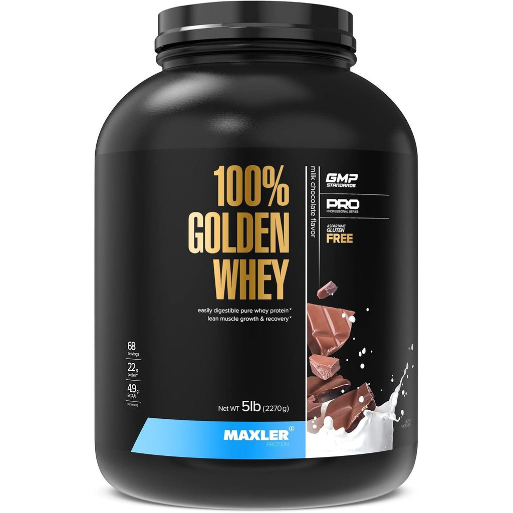 Maxler 100% Golden Whey Protein - 23g of Protein per Serving - Whey Protein Powder for Pre Post Workout - Fast-Absorbing Whey Concentrate, Isolate & Hydrolysate Blend - Cappuccino 5 lb