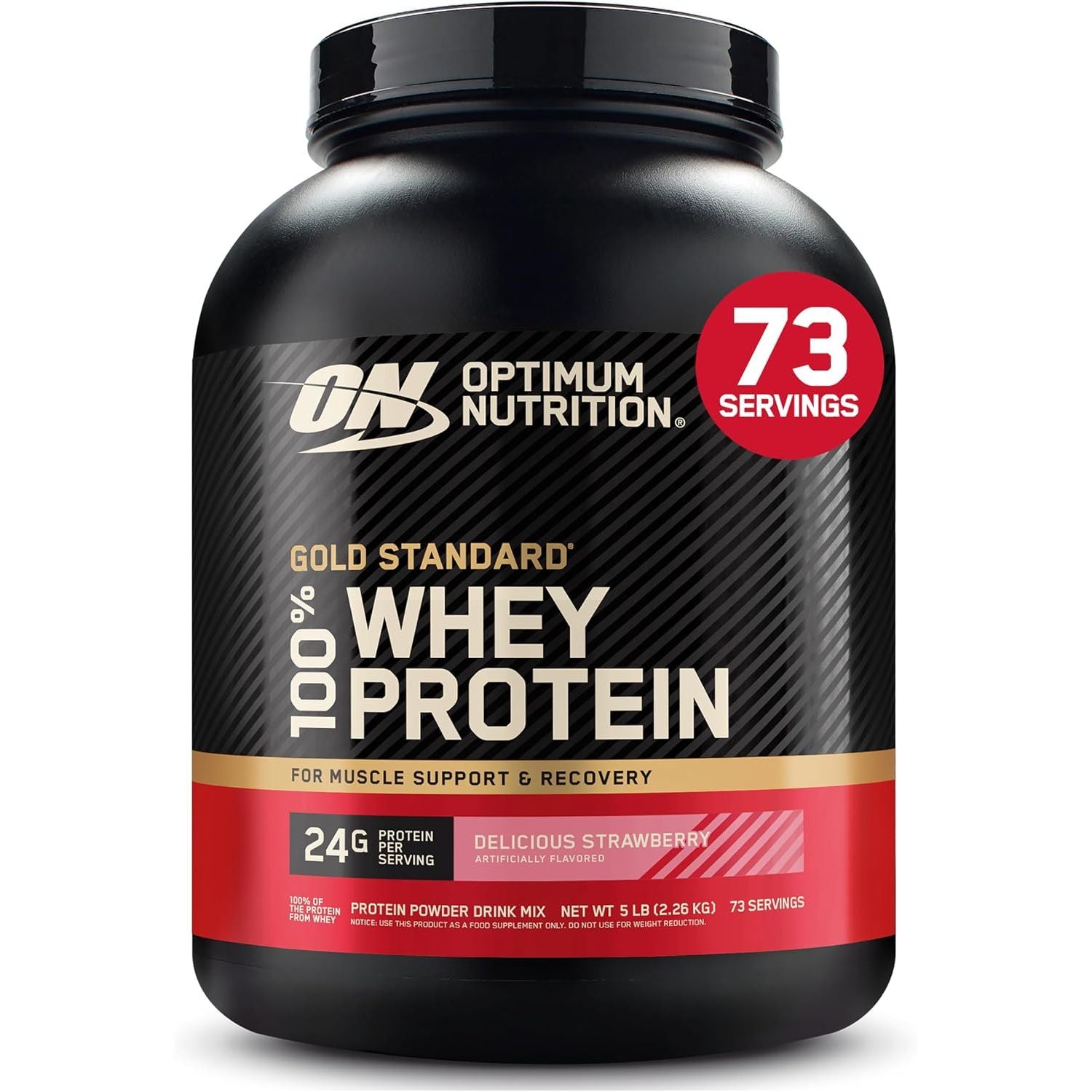 Optimum Nutrition Gold Standard 100% Whey Protein Powder, Vanilla Ice Cream, 2 Pound (Packaging May Vary) (Pack of 6)