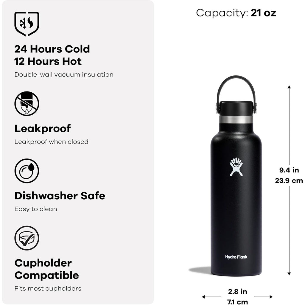 Hydro Flask Wasserflasche – isolierter Edelstahl – auslaufsicher, tropfsicher in 21 Oz Agave Green