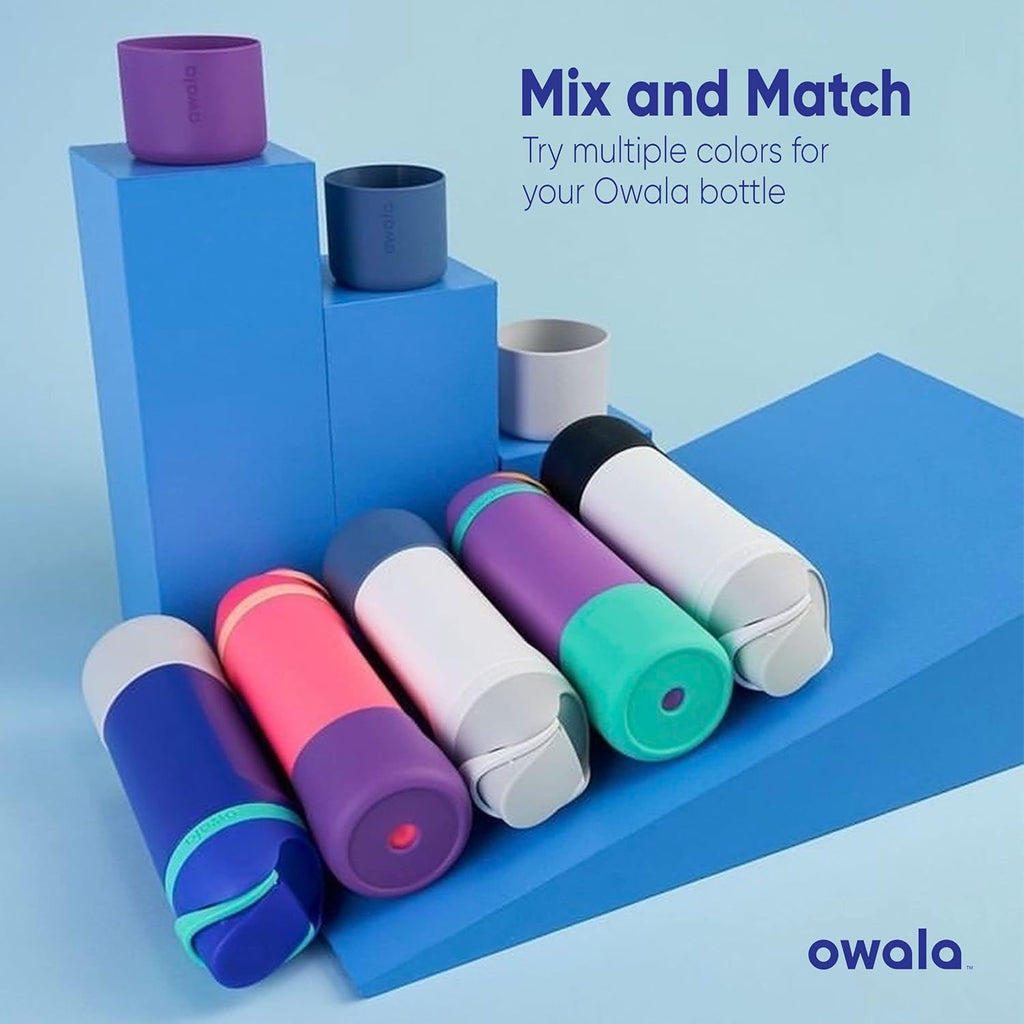Owala Silikon-Schutzhülle für Trinkflaschen, Rutschfester Schutzmantel für Wasserflaschen, Schützt FreeSip, Twist und Flip Edelstahl-Trinkflaschen, 710 ml, Grau