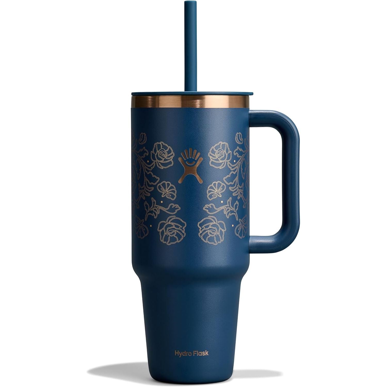 Hydro Flask Travel Tumbler mit Griff, Deckel und Trinkhalm – Isolierter Edelstahl, 40 Oz Trillium