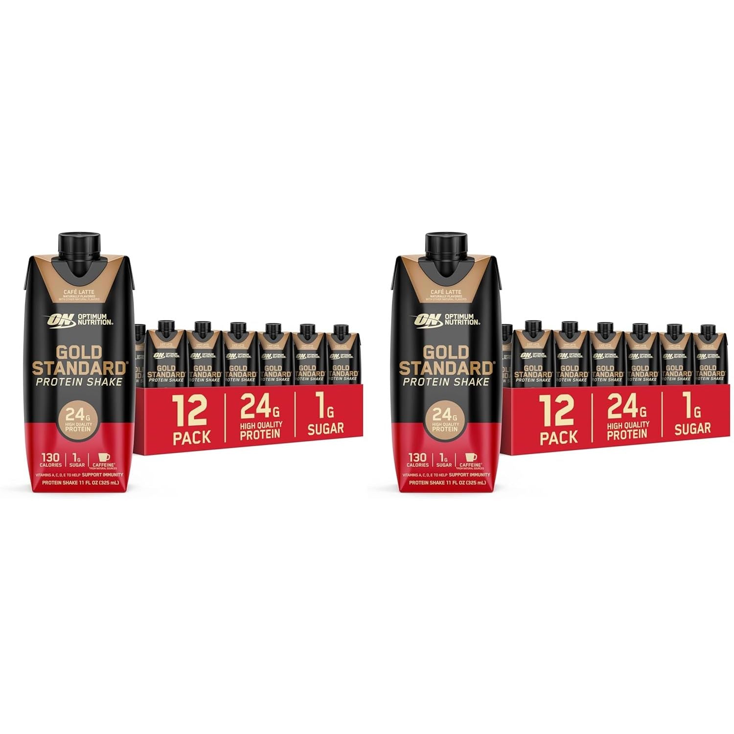Optimum Nutrition Gold Standard Shake, 24g Protein, Ready to Drink-Protein, Strawberry, 11 Fl Oz, (Packaging May Vary) 1 Count (Pack of 24)