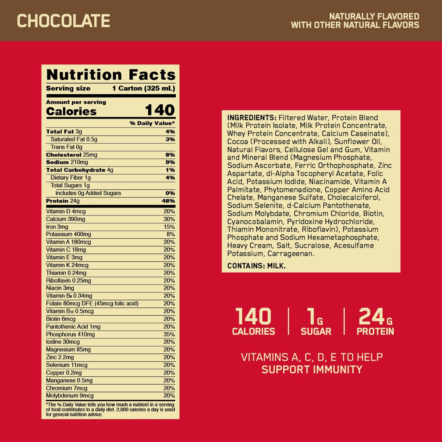 Pure Protein Vanilla Protein Shake, 30g Complete Protein, Vitamins A, C, D, and E plus Zinc & Optimum Nutrition Gold Standard Protein Shake, 24g Protein, Ready to Drink Protein Shake