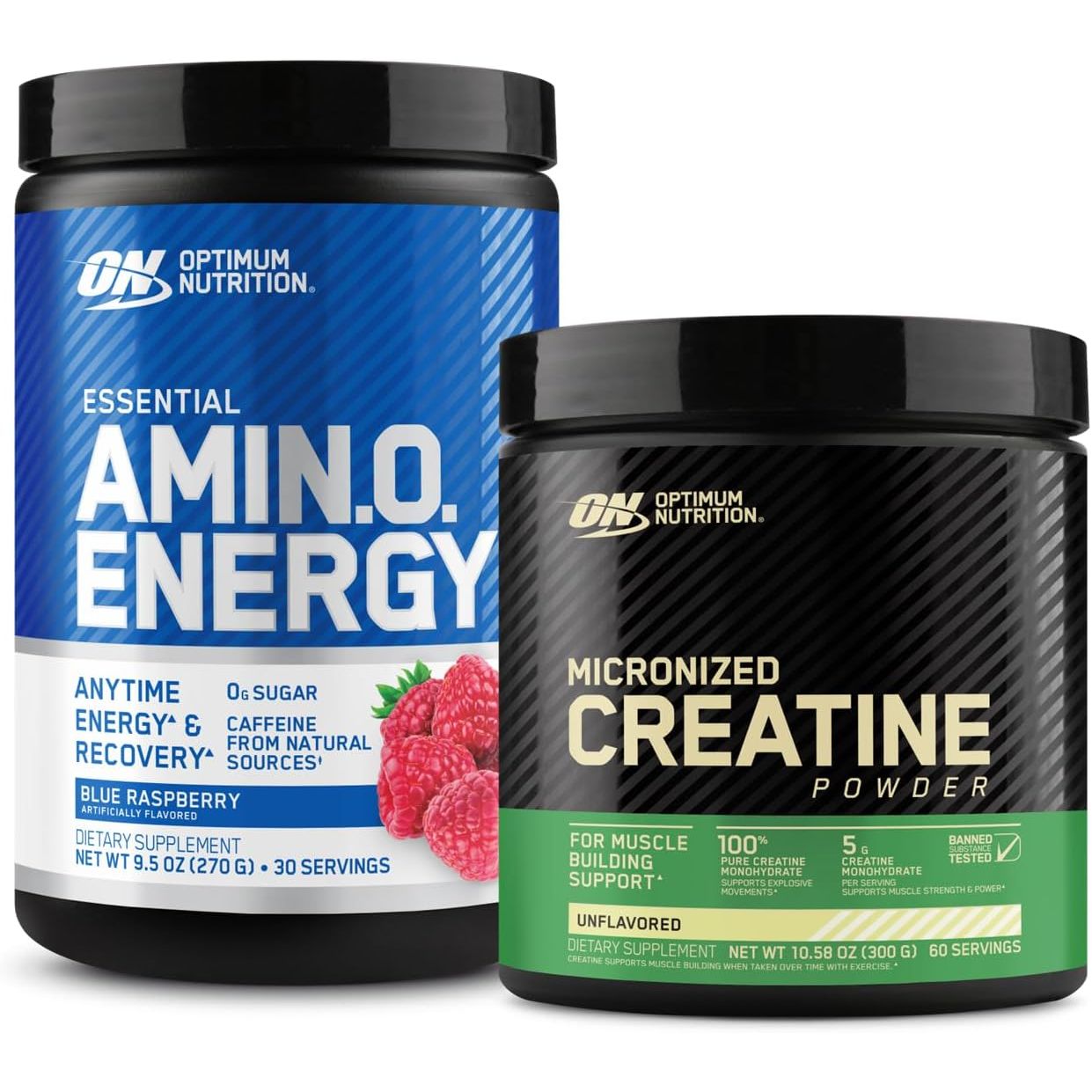 Optimum Nutrition Amino Energy - Pre Workout with Green Tea, BCAA, Amino Acids & Micronized Creatine Monohydrate Powder, Unflavored, Keto Friendly, 60 Serving