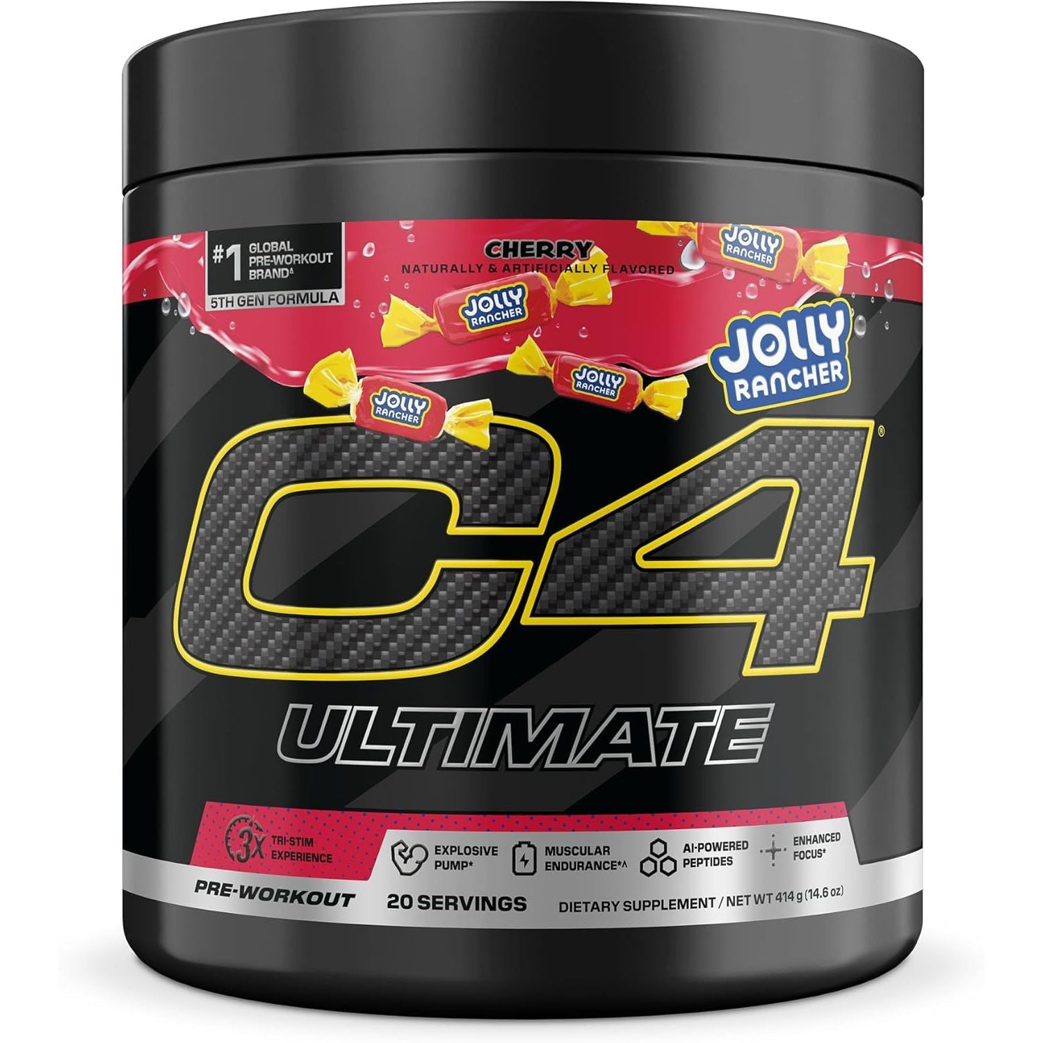 C4 Ultimate Pre Workout Powder Watermelon - Sugar Free Preworkout Energy Supplement for Men & Women - 300mg Caffeine + 3.2g Beta Alanine + 2 Patented Creatines - 20 Servings