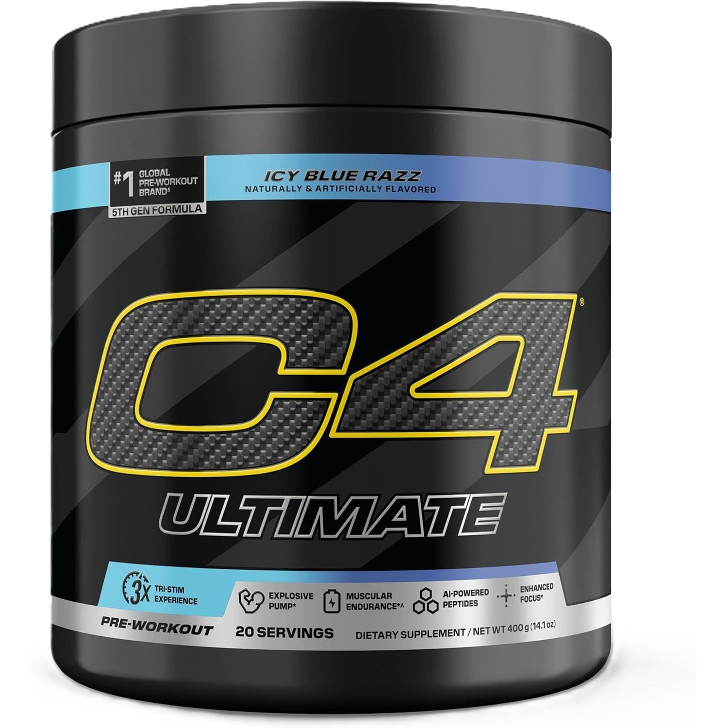 C4 Ultimate Pre Workout Powder Watermelon - Sugar Free Preworkout Energy Supplement for Men & Women - 300mg Caffeine + 3.2g Beta Alanine + 2 Patented Creatines - 20 Servings