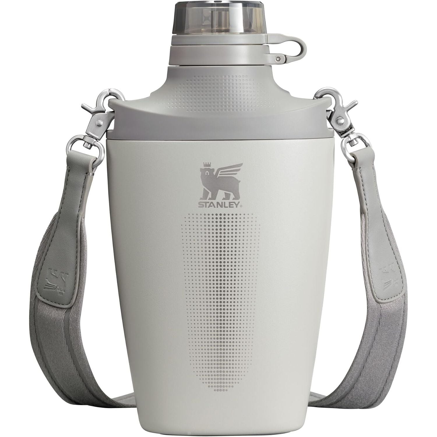 Stanley Cross Bottle 23 oz | Reise-Wasserflasche mit Jacquard-Riemen | Auslaufsicherer Tritan-Deckel mit abnehmbarem Strohhalm | Isolierter Edelstahl | BPA-frei | Schwarz