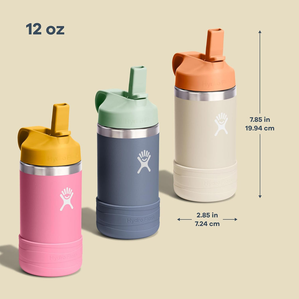 Hydro Flask Kinder-Trinkflasche für die Schule - Edelstahl und isoliert mit Strohhalmverschluss - 355 ml in Seaspray Blue