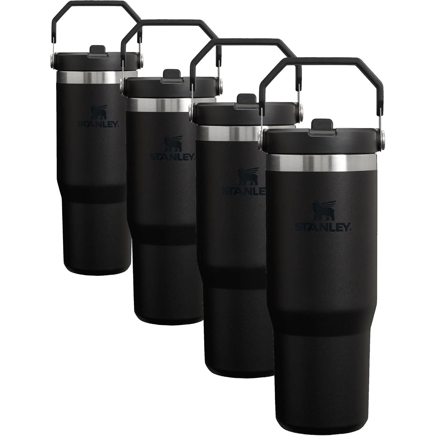 STANLEY IceFlow 2.0 Flip Straw Tumbler mit Griff 887 ml | Drehverschluss und Klappstrohhalm | Auslaufsichere Wasserflasche | Isolierter Edelstahl | BPA-frei | Rose Quarz 2.0