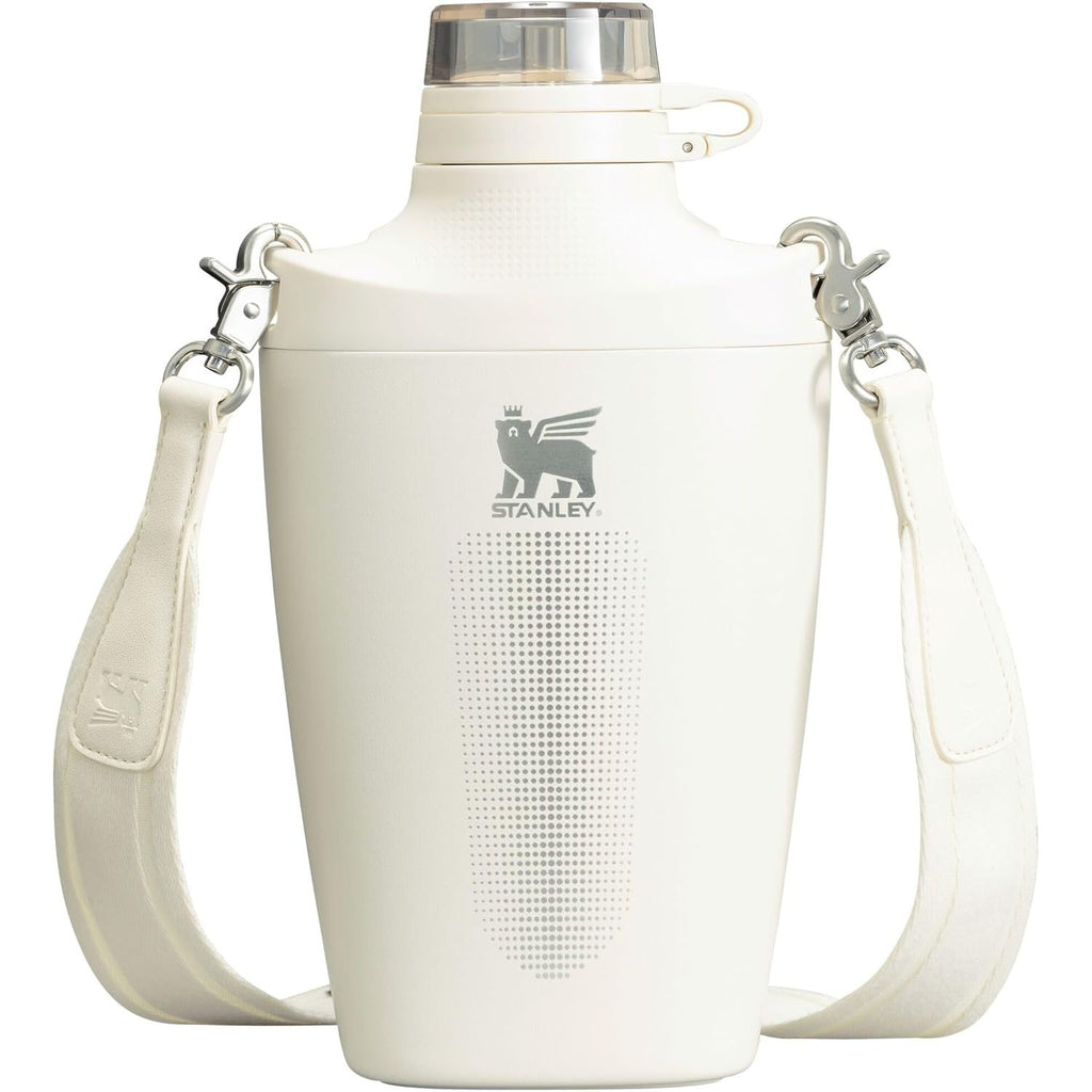 Stanley Cross Bottle 23 oz | Reise-Wasserflasche mit Jacquard-Riemen | Auslaufsicherer Tritan-Deckel mit abnehmbarem Strohhalm | Isolierter Edelstahl | BPA-frei | Schwarz