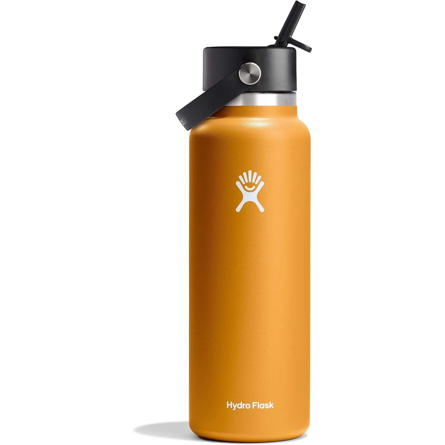 Hydro Flask Trinkflasche - Isolierter Edelstahl - Breiter Strohhalmdeckel, auslaufsicher, tropffrei in 32 Oz Fossil Brown