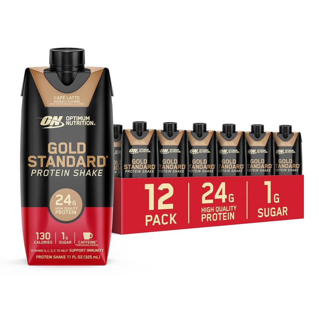 Optimum Nutrition Gold Standard Shake, 24g Protein, Ready to Drink-Protein, Strawberry, 11 Fl Oz, (Packaging May Vary) 1 Count (Pack of 24)