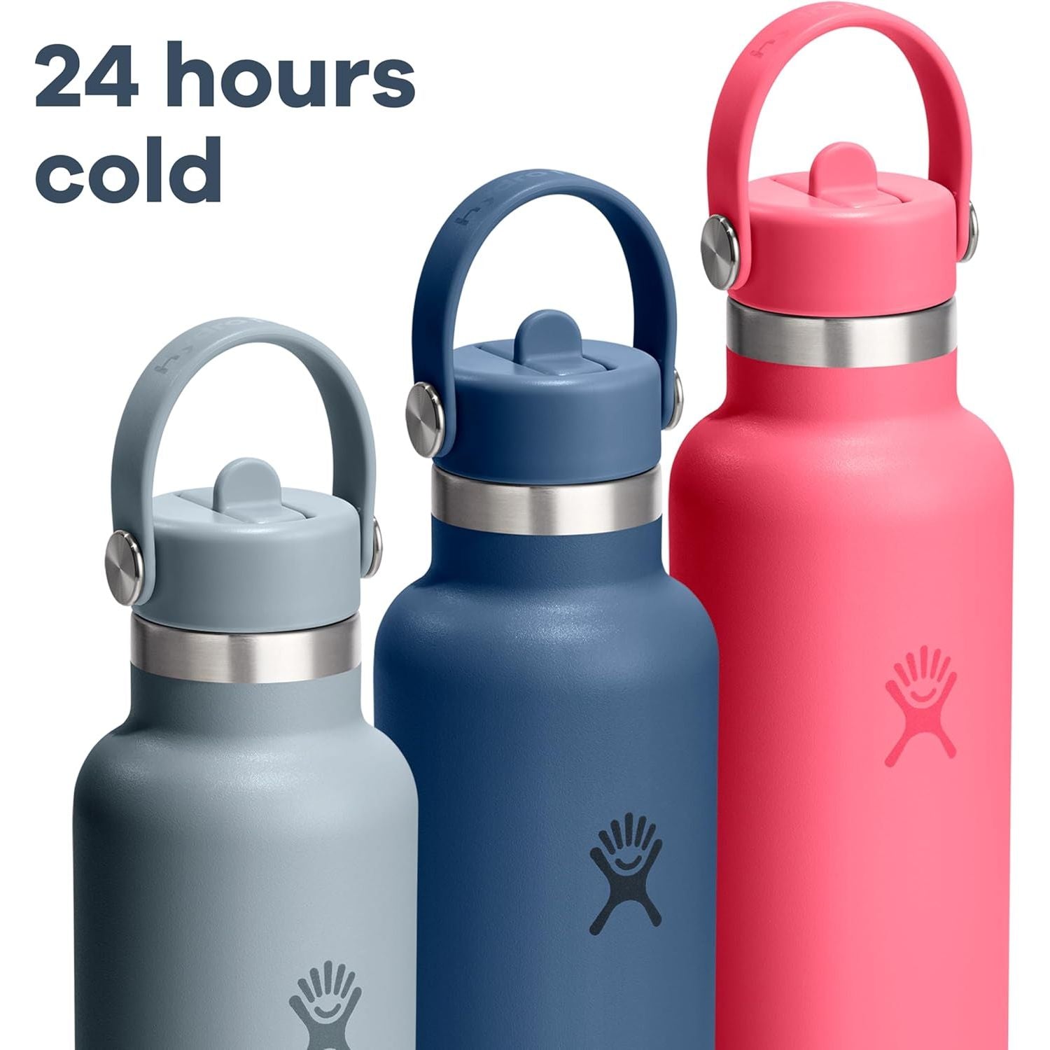 Hydro Flask Wasserflasche – isolierter Edelstahl – Strohhalmverschluss, auslaufsicher, tropfsicher in 24 Oz Capri Blue