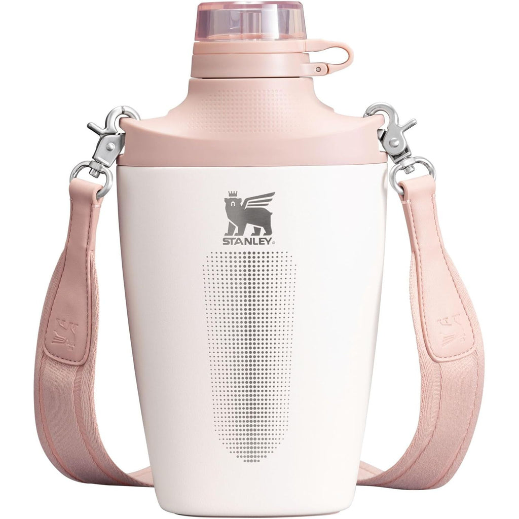 Stanley Cross Bottle 23 oz | Reise-Wasserflasche mit Jacquard-Riemen | Auslaufsicherer Tritan-Deckel mit abnehmbarem Strohhalm | Isolierter Edelstahl | BPA-frei | Schwarz