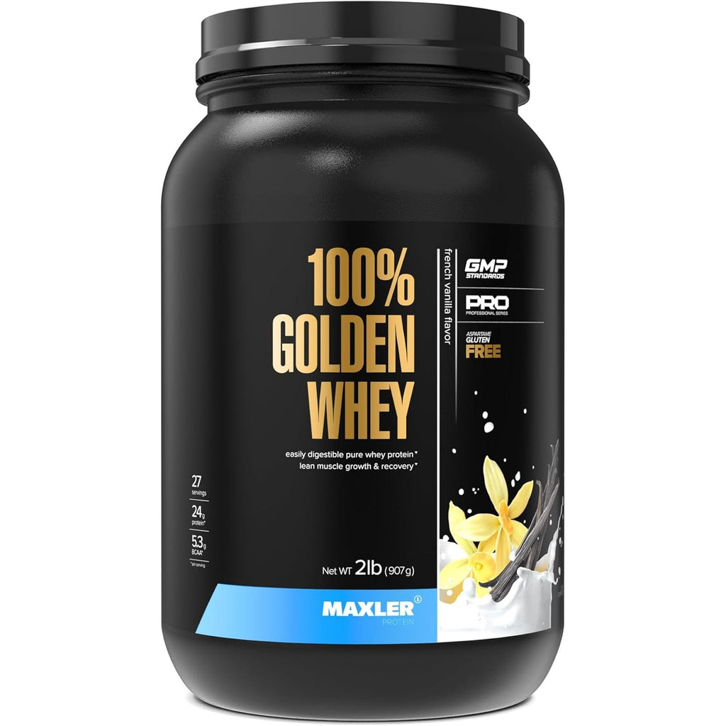 Maxler 100% Golden Whey Protein - 23g of Protein per Serving - Whey Protein Powder for Pre Post Workout - Fast-Absorbing Whey Concentrate, Isolate & Hydrolysate Blend - Cappuccino 5 lb