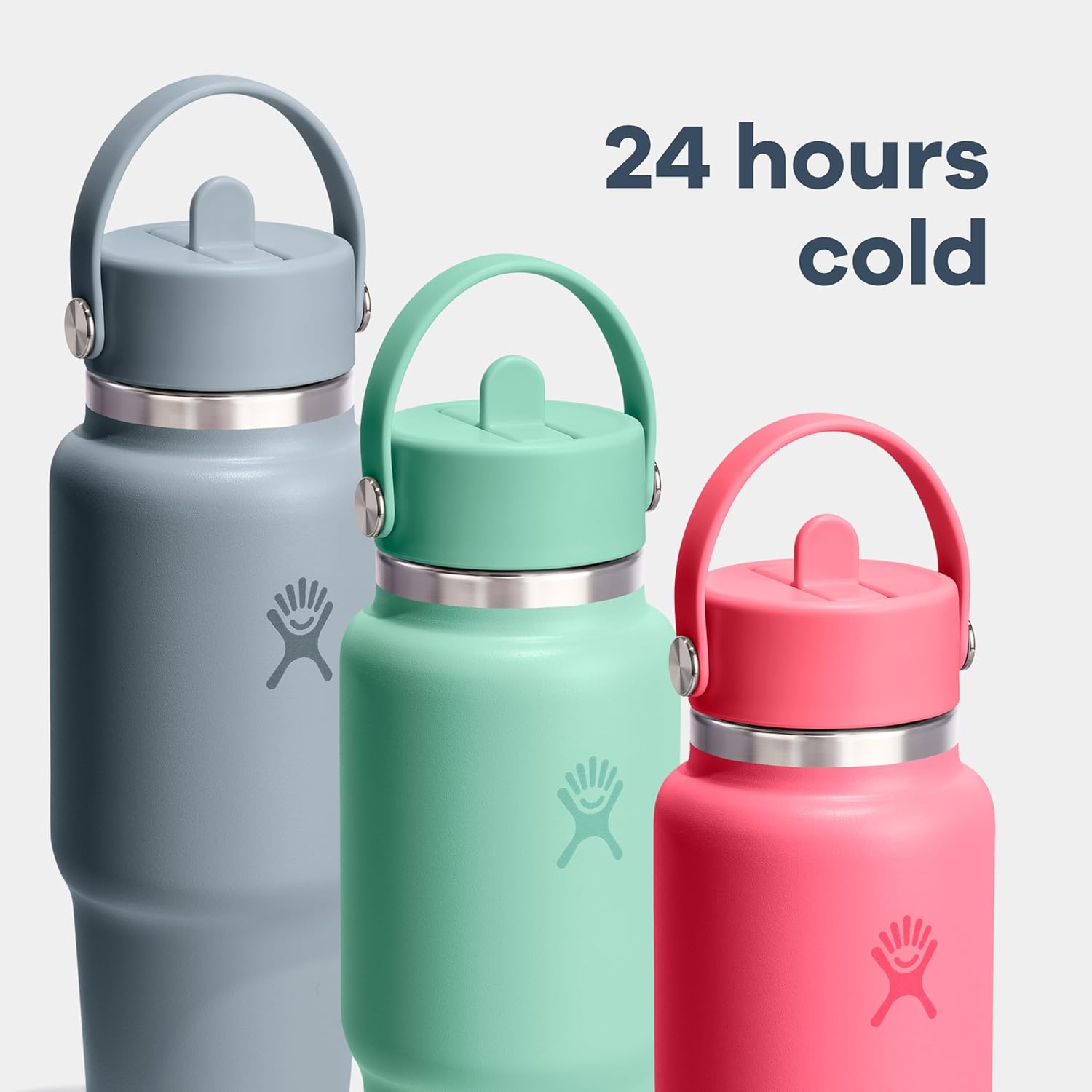 Hydro Flask Reise-Trinkflasche - Isolierter Edelstahl - Breiter Strohhalmdeckel, auslaufsicher, tropffrei in 32 Oz Tonal White