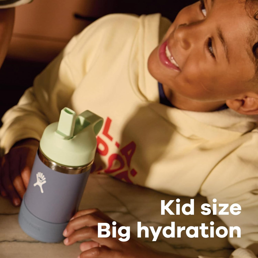 Hydro Flask Kinder-Trinkflasche für die Schule - Edelstahl und isoliert mit Strohhalmverschluss - 355 ml in Seaspray Blue